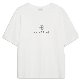 Anine Bing Jaylin Tee Monogram, Ivory